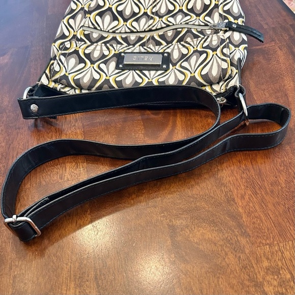 New Relic Geometric Print Canvas Faux Leather Crossbody Purse Shoulder Bag - Picture 12 of 15